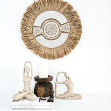 Vintage rustic Indian carved seeder candle holder stand