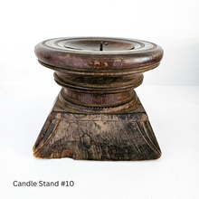 Vintage Indian carved seeder candle holder stand