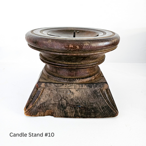 Vintage Indian carved seeder candle holder stand