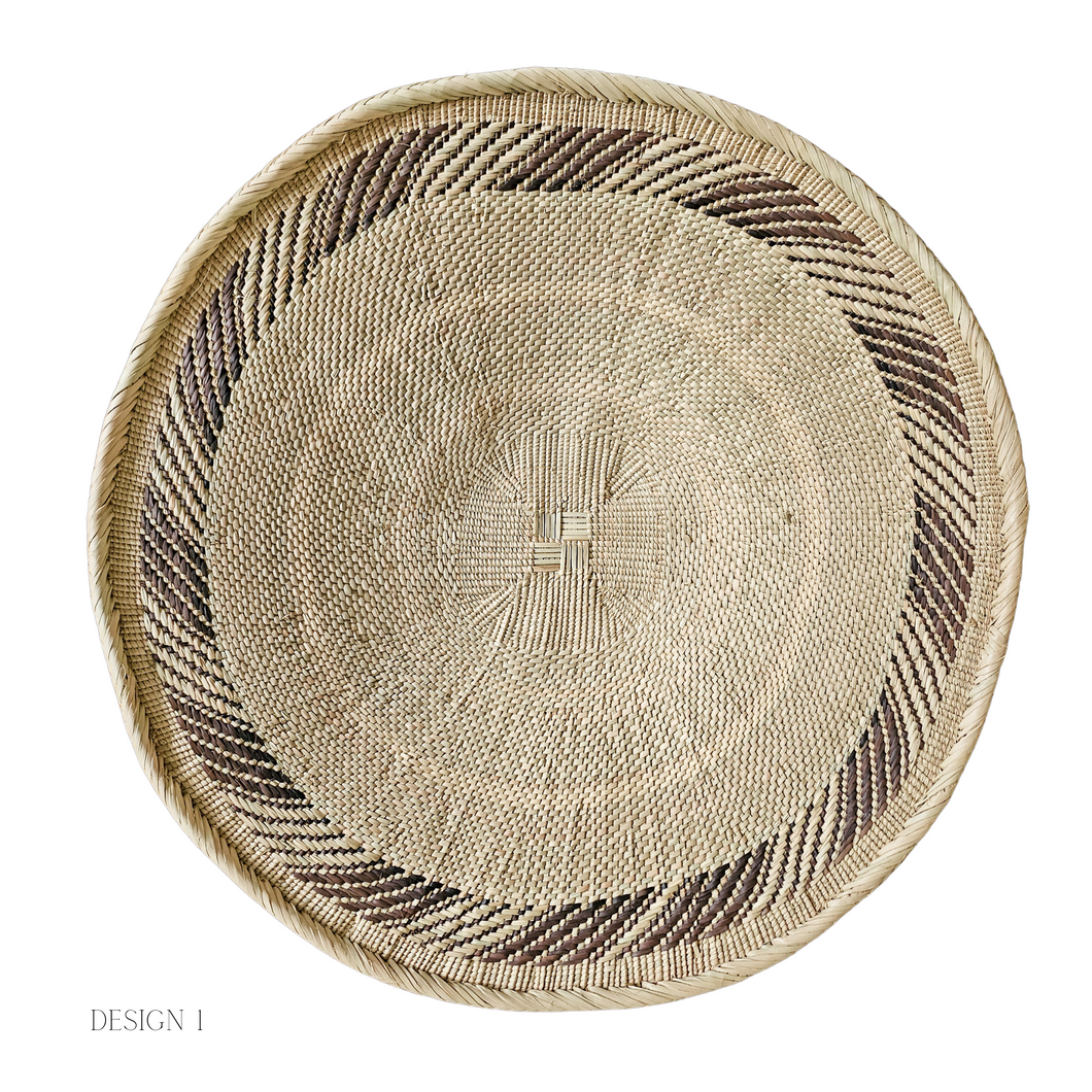 Natural Patterned Binga Basket - large