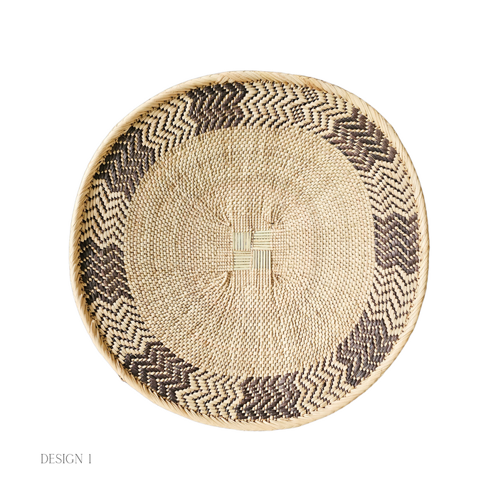 Natural Patterned Binga Basket - medium