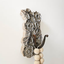 Vintage idian print block wall hooks. Wall hooks made from old Indian print blocks. Unique, rustic farmhouse coastal Bohemian home decor