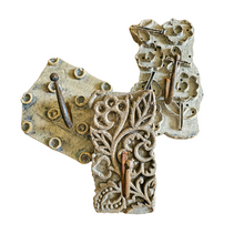 Vintage idian print block wall hooks. Wall hooks made from old Indian print blocks. Unique, rustic farmhouse coastal Bohemian home decor