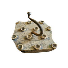 Vintage idian print block wall hooks. Wall hooks made from old Indian print blocks. Unique, rustic farmhouse coastal Bohemian home decor