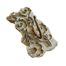 Vintage idian print block wall hooks. Wall hooks made from old Indian print blocks. Unique, rustic farmhouse coastal Bohemian home decor