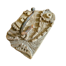 Vintage idian print block wall hooks. Wall hooks made from old Indian print blocks. Unique, rustic farmhouse coastal Bohemian home decor