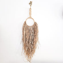 Natural raffia wall hanging. Coastal Bohemain, boho wall decor art. 