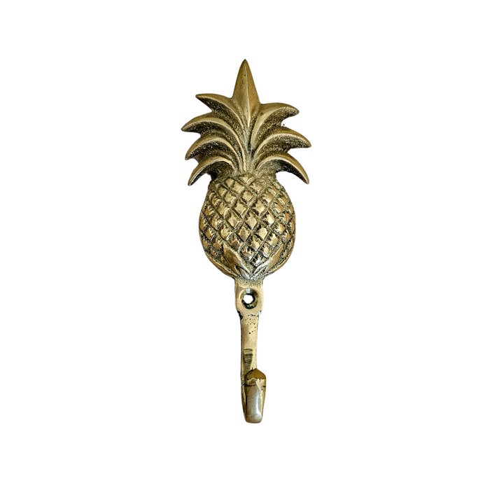 Brass pineapple wall hook. Interior wall decor hook. Decorative wall hook for coastal boho interior