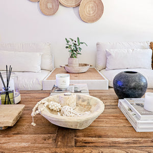 Indian Teak Bowl Bleached