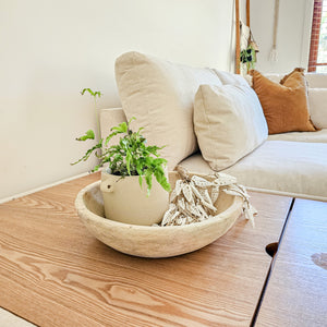 Indian Teak Bowl Bleached