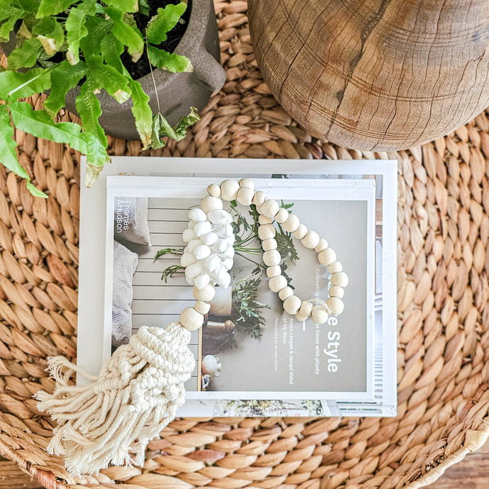 Ivy Shell and Macrame Beaded Coastal Tassel