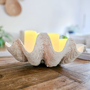 Resin Clam Shell large - Antique White