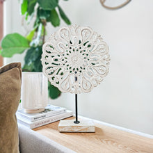 Malani White Carved Mandala