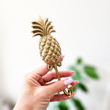 Brass Pineapple wall hook for coastal boho inspired home interior style 