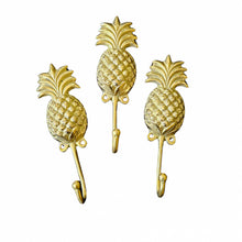 Brass Pineapple wall hook for coastal boho inspired home interior 