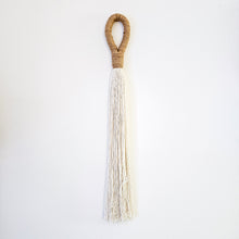 Cotton and Jute wall decor tassel. Coastal boho, Bohemian home decor. 