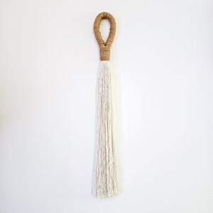 Cotton and Jute wall decor tassel. Coastal boho, Bohemian home decor. 