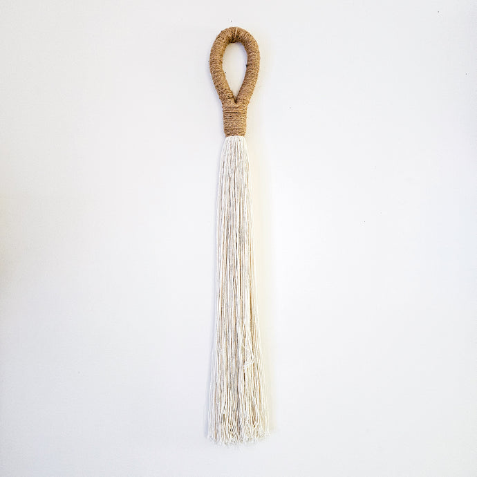 Cotton and Jute wall decor tassel. Coastal boho, Bohemian home decor. 
