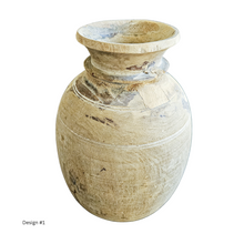 Vintage indian natural wooden pots. Handcrafted, repurposed pots, these are ideal for rustic farmhouse home aesthetics. Modern Coastal boho home decor. Bohemian inspired natural wall decor. Unique decor. Style your console. coffee table decor. 