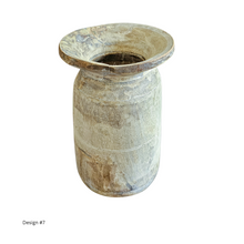 Vintage Indian Wooden Pot bleached