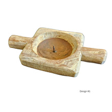 Rustic Wood Candle Holders