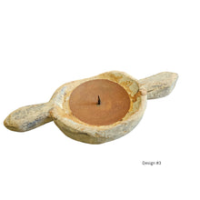 Rustic Wood Candle Holders