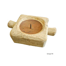 Rustic Wood Candle Holders