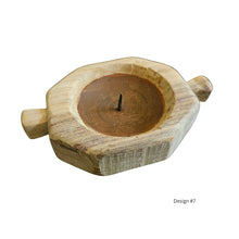 Rustic Wood Candle Holders