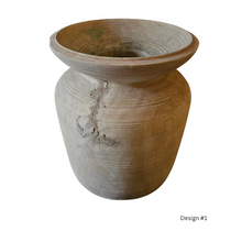 Vintage Indian Wooden Pot bleached