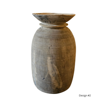 Vintage Indian Wooden Pot bleached