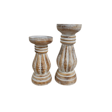 Drift Whitewash Candle Holder Set