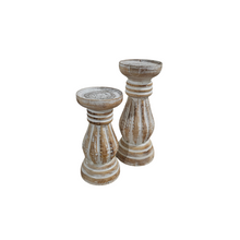Drift Whitewash Candle Holder Set