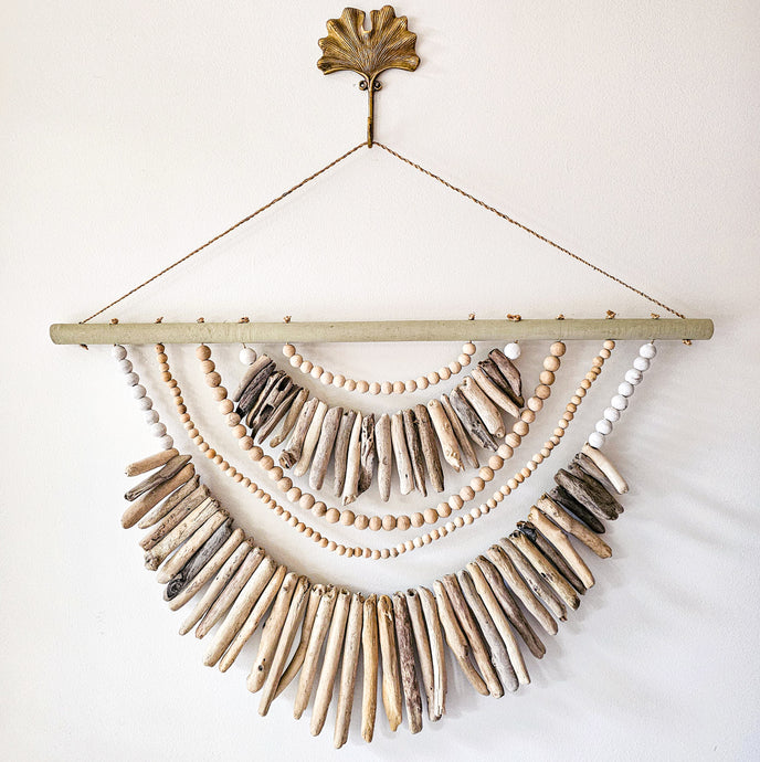 Duna Driftwood & Bead Wall Hanging Art