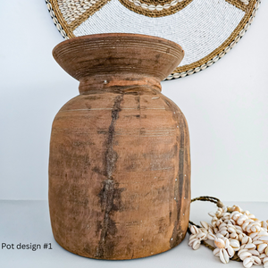 Vintage Indian Nepali Pots - dark finish