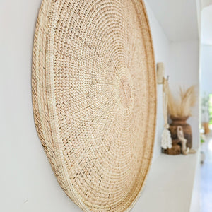 Indira ilala palm basket wall hanging, coastal home style, boho, bohemian decor style
