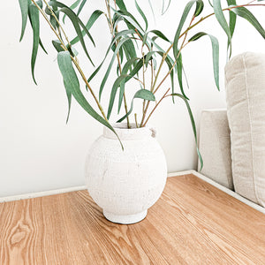 Mahi White textured vase urn
