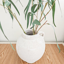 Mahi White textured vase urn