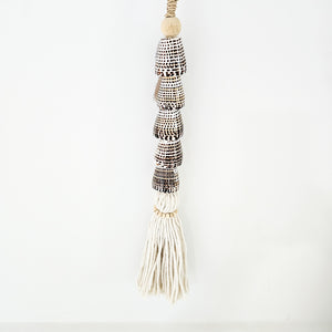 Large shell hanging tassel, with five shells. Boho, Bohemian, coastal home decor
