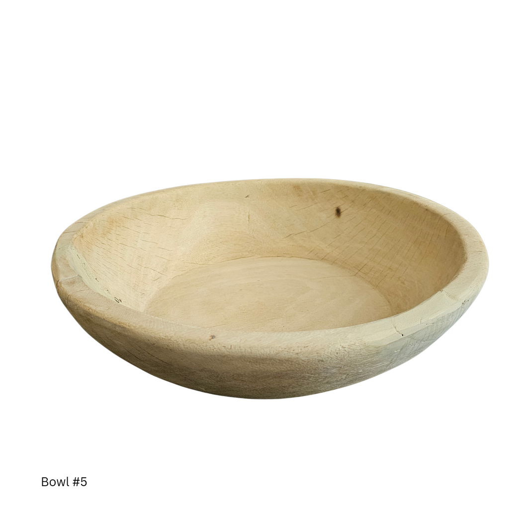 Indian Teak Bowl Bleached