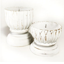 Sari White Coastal Candle Holder set of 2