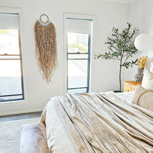 Natural shell and raffia wall hanging. Coastal Bohemian, boho style wall decor hangings