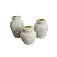 Textured candle holders set of 3