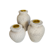 Textured candle holder set of 3