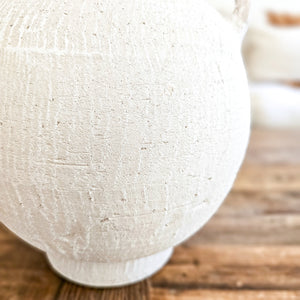 Mahi White textured vase urn