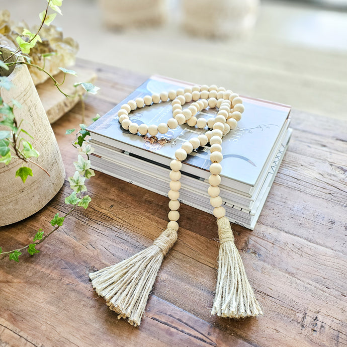 Wooden Bead & Jute Garland
