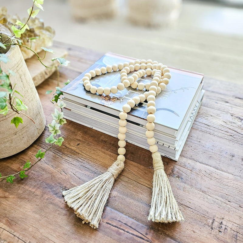 Wooden Bead Jute Garland – Coastal Boheme Collective