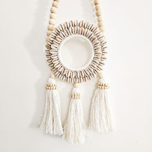 Zelia Shell Halo Beaded Hanging 3 Tassels