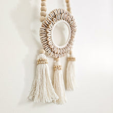 Zelia Shell Halo Beaded Hanging 3 Tassels