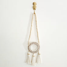 Zelia Shell Halo Beaded Hanging 3 Tassels
