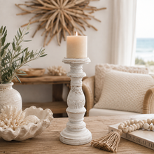 Luma White Candle Holder